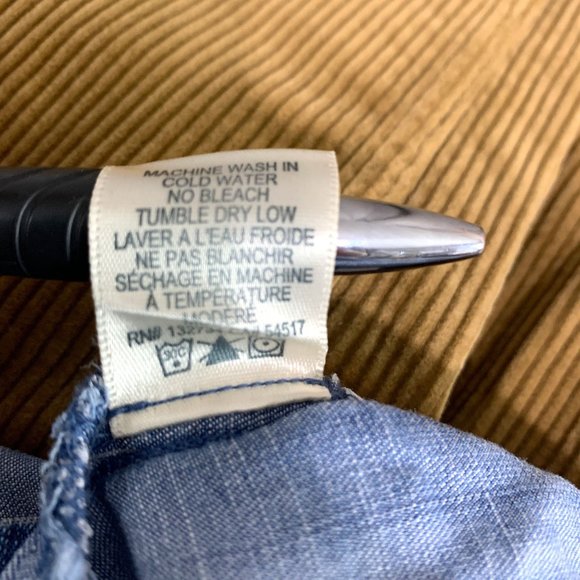 CLOTH & STONE‎ Chambray Denim Belted Mini Skirt Sz S - Picture 6 of 6